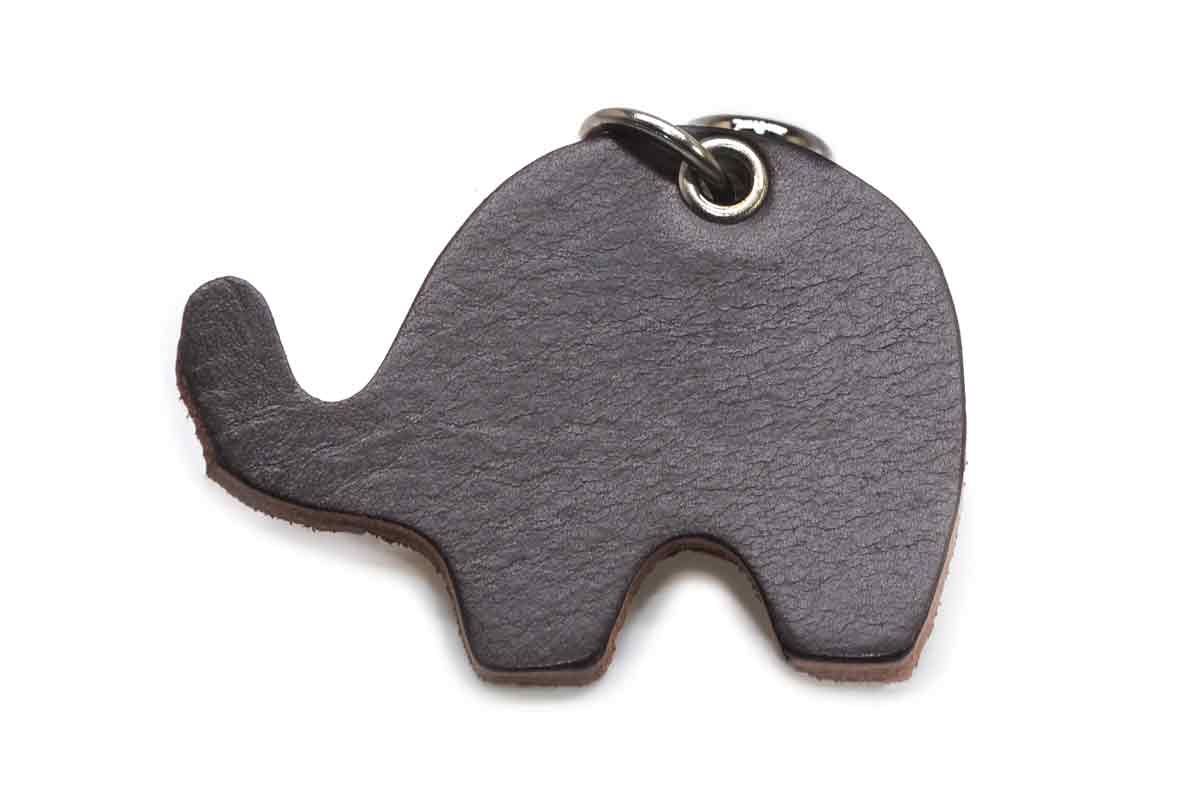 Leder Schlüsselanhänger Taschenanhänger Elefant Handgefertigte Handmade blau 6cm 